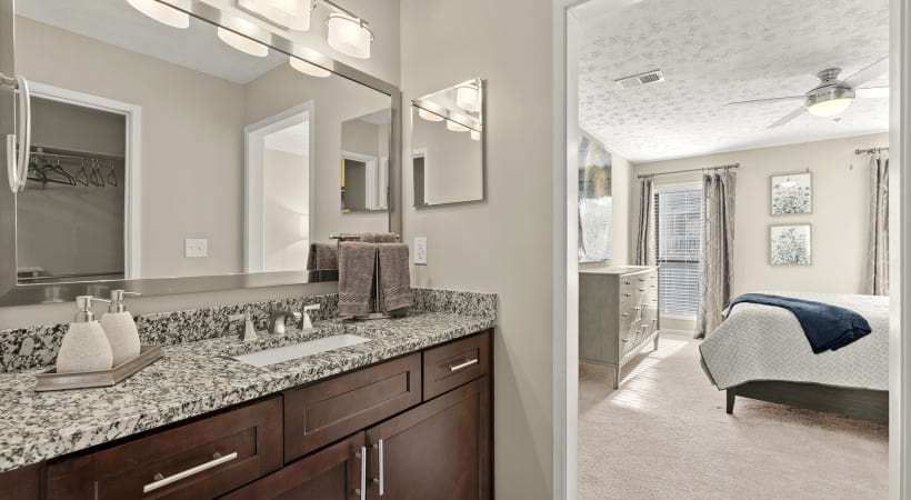 Spacious Bedroom and Bathroom at Our Apartments in Cobb County