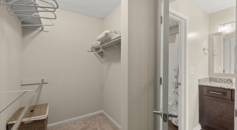 Spacious Walk-In Closet at Our Apartments Close to Cumberland Mall