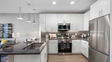 Luxury apartment kitchen at Cortland Westshore in South Tampa