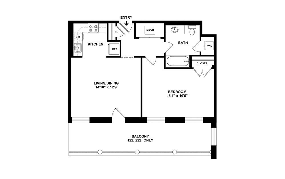 A2 - Renovated 1 bedroom 1 bath 600 square feet (2)