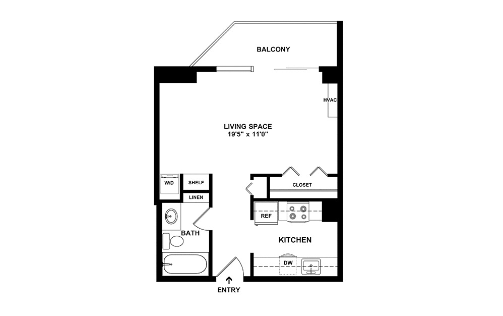S1 - Renovated Studio 1 bath 458 square feet (2)