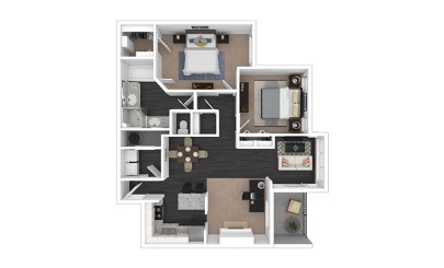 The Olsson Premium 2 bedroom 1 bath 1290 square feet