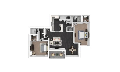 The Lara Premium 2 bedroom 2 bath 1280 square feet