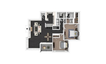The Perkins Premium 2 bedroom 2 bath 1300 square feet