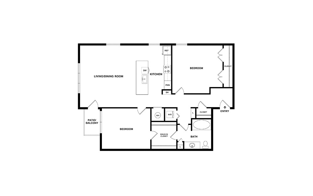 Peach - Renovated 2 bedroom 2 bath 1048 square feet (2)
