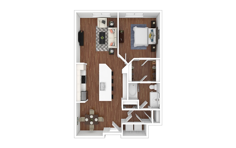 Gold - Renoavted 1 bedroom 1 bath 853 square feet