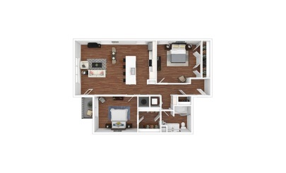 Peach - Renovated 2 bedroom 2 bath 1048 square feet