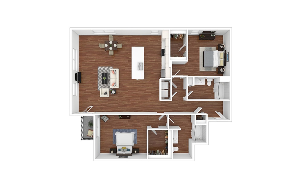 Silver - Renovated 2 bedroom 2 bath 1277 square feet