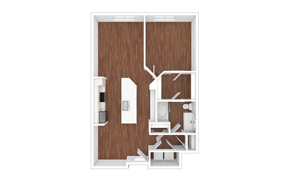 Gold - Renoavted 1 bedroom 1 bath 853 square feet (1)