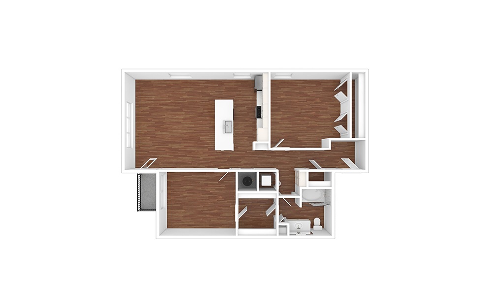 Peach - Renovated 2 bedroom 2 bath 1048 square feet (1)