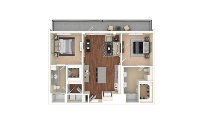 B3 - Exclusive 2 bedroom 2 bath 1103 - 1190 square feet