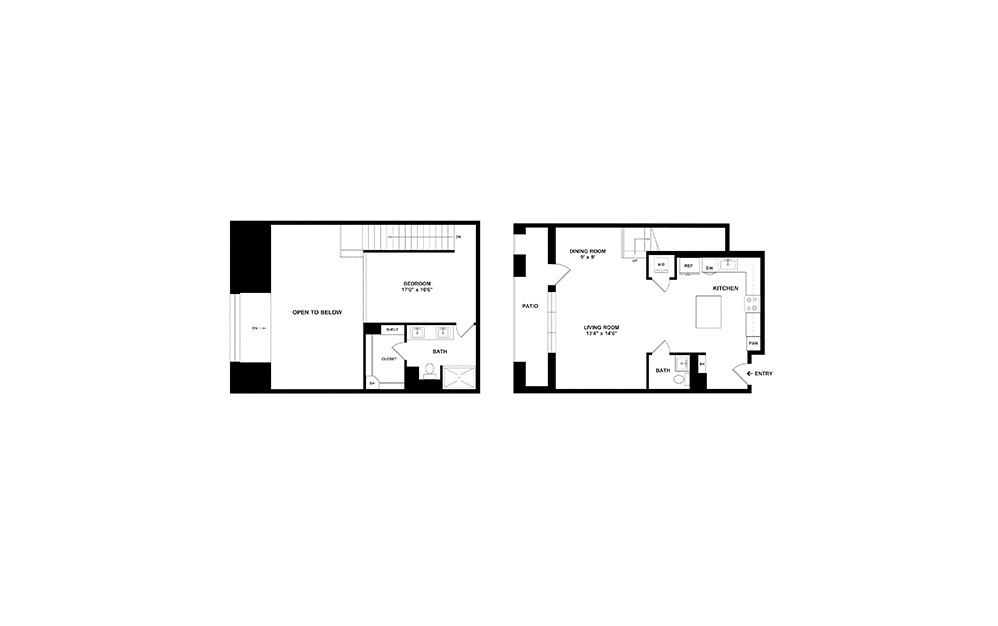 Greenville 1 bedroom 1.5 bath 1105 square feet (2)