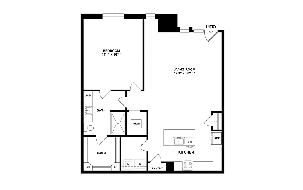 Fairmont 1 bedroom 1 bath 1087 square feet (2)