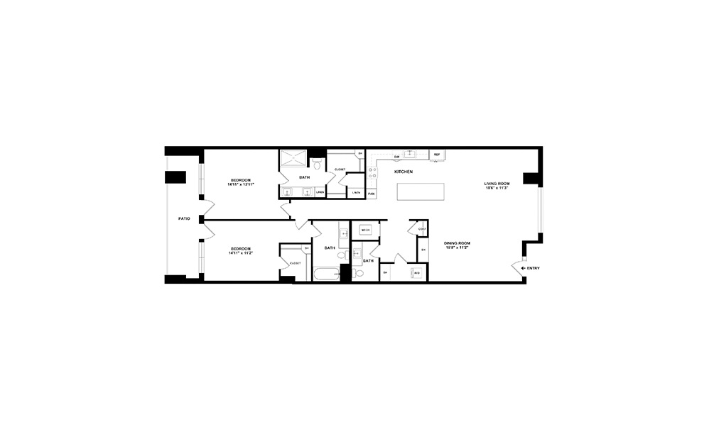 Tollway 2 bedroom 2.5 bath 1605 - 1607 square feet (2)