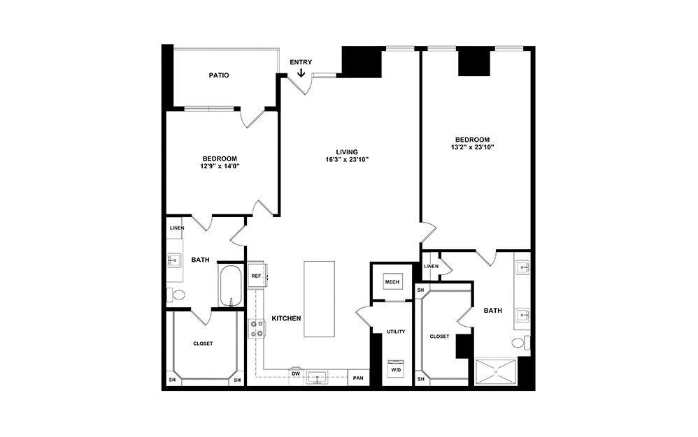 Skillman 2 bedroom 2 bath 1575 - 1593 square feet (2)