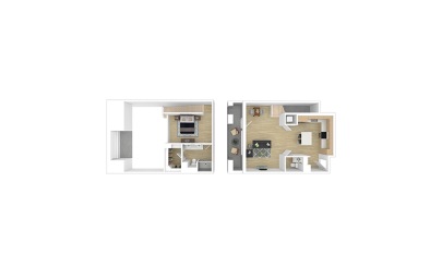 Greenville 1 bedroom 1.5 bath 1105 square feet
