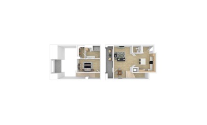 Inwood 1 bedroom 1.5 bath 1118 square feet