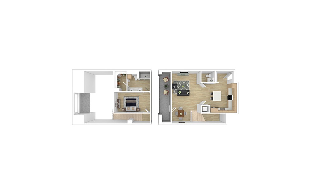 Inwood 1 bedroom 1.5 bath 1118 square feet