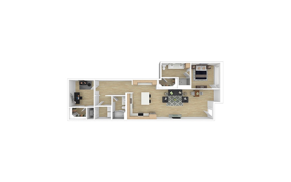 Olive 1 bedroom 2 bath 1417 square feet