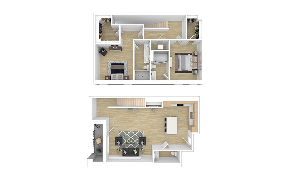 Preston 2 bedroom 2.5 bath 1441 square feet