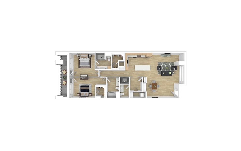 Tollway 2 bedroom 2.5 bath 1605 - 1607 square feet