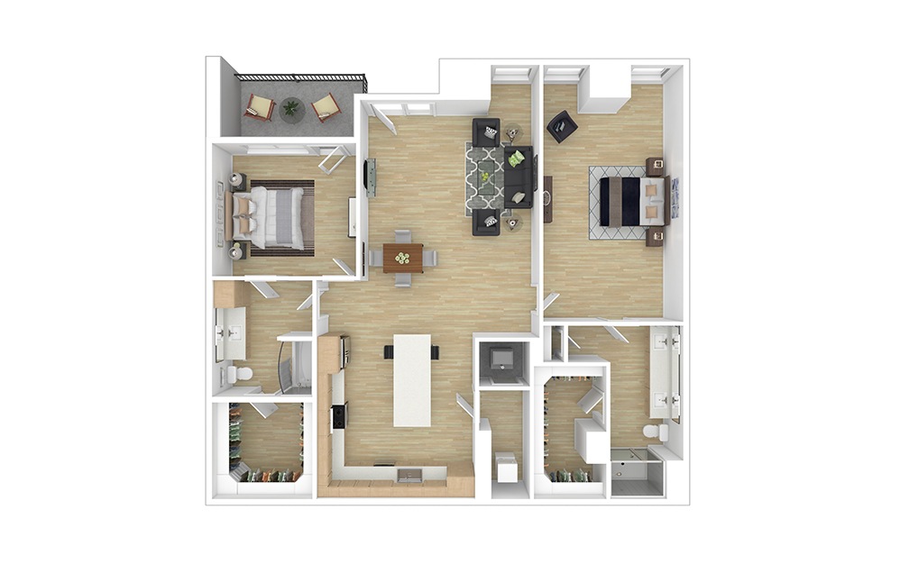 Skillman 2 bedroom 2 bath 1575 - 1593 square feet
