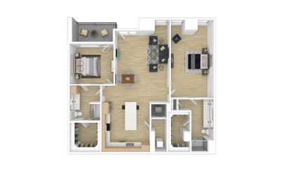 Skillman 2 bedroom 2 bath 1575 - 1593 square feet