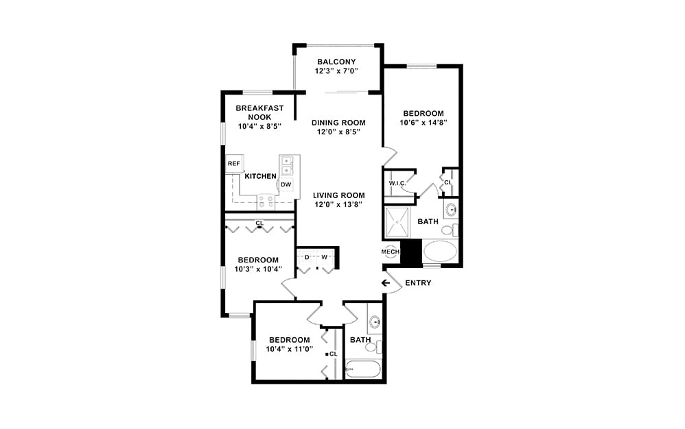 Madison 2 Bedroom Apartment for Rent in Winter Garden