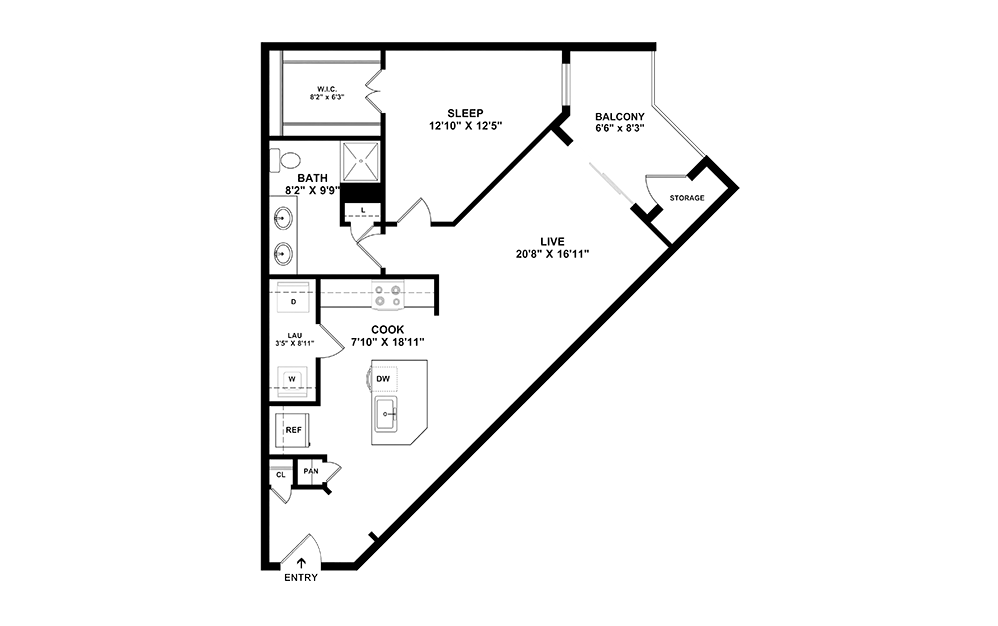 Gateway 1 bedroom 1 bath 756 square feet (2)
