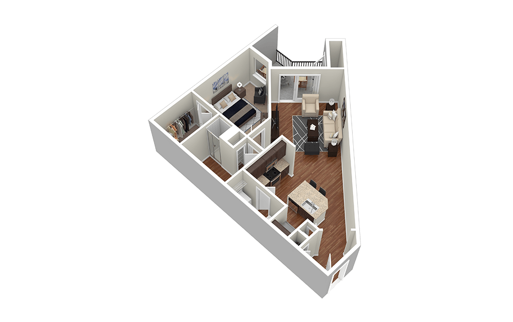 Gateway 1 bedroom 1 bath 756 square feet