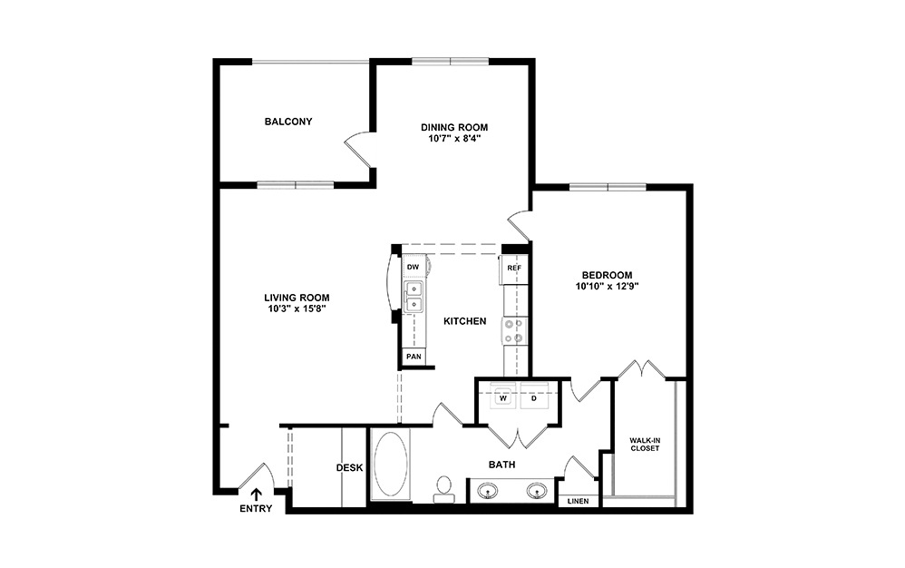 Channelside 1 bedroom 1 bath 888 square feet (2)