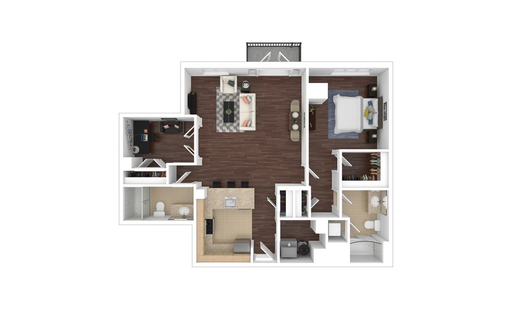 A14 - Renovated 1 bedroom 2 bath 1061 square feet