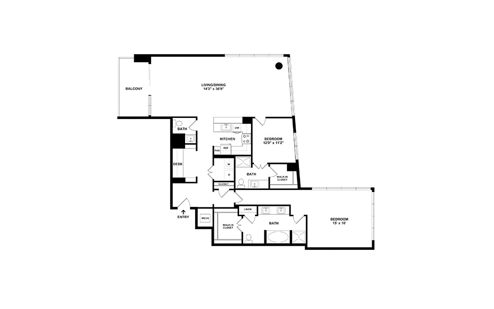 The Uptown - Modern Floor Plan | Cortland On McKinney