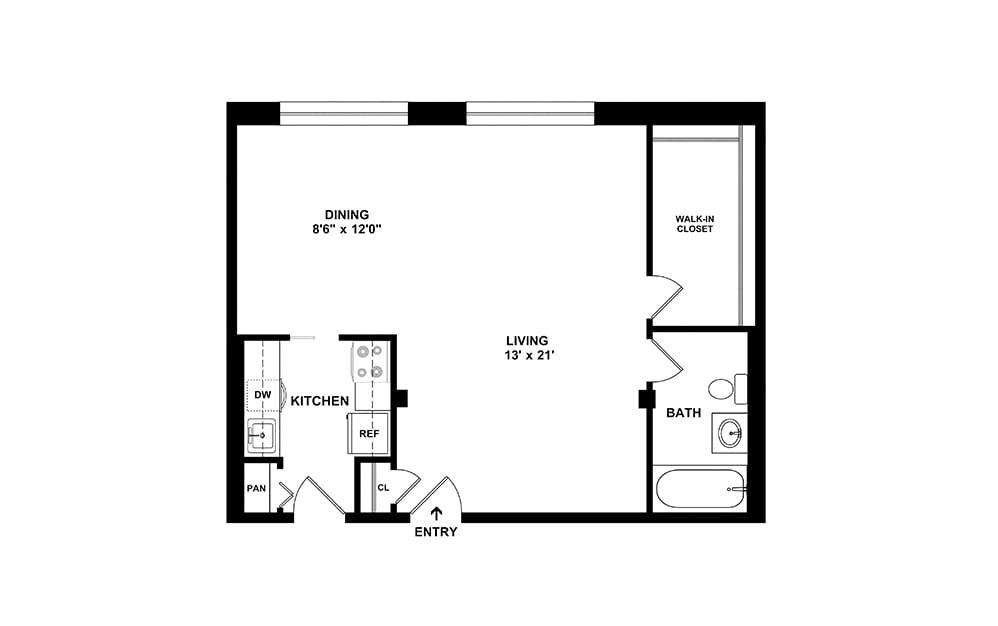 S1 - Affordable Studio 1 bath 546 square feet (2)