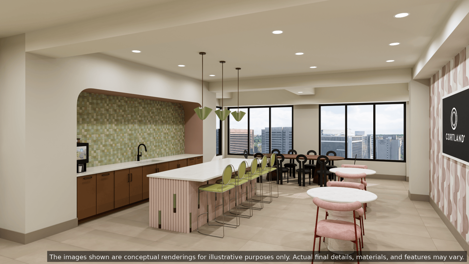 Resident Clubhouse with a Lounge Area at Our Pentagon Row Apartments in Arlington