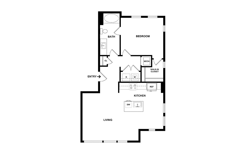 Andrews 1 Bedroom at Our Apartments in Buckhead Near Lenox Mall