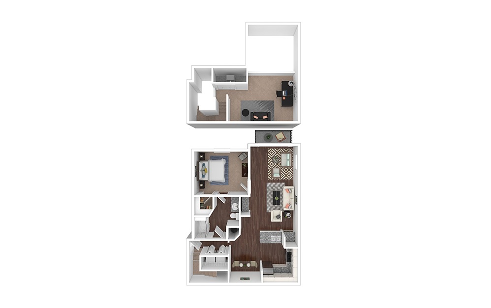 A7 1 bedroom 1 bath 1167 square feet