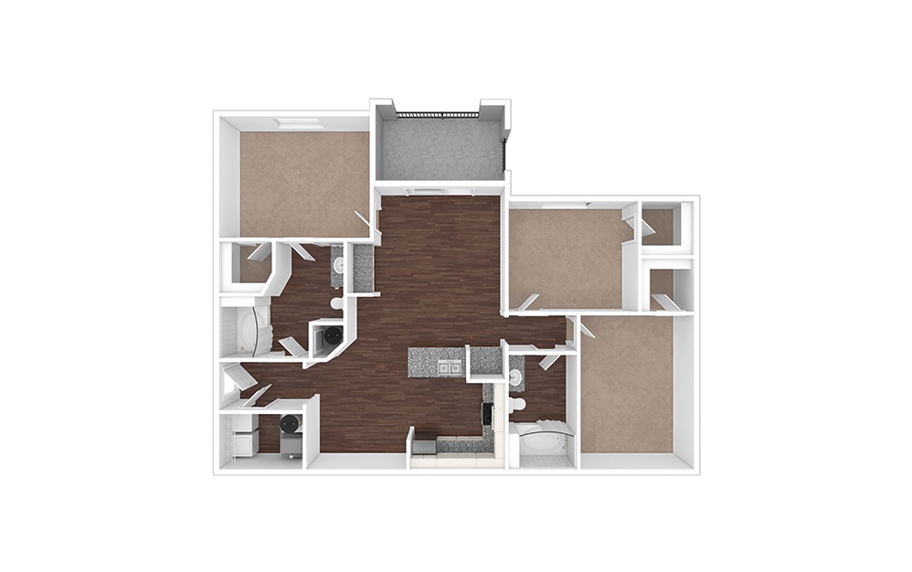 C1 3 bedroom 2 bath 1278 square feet (1)