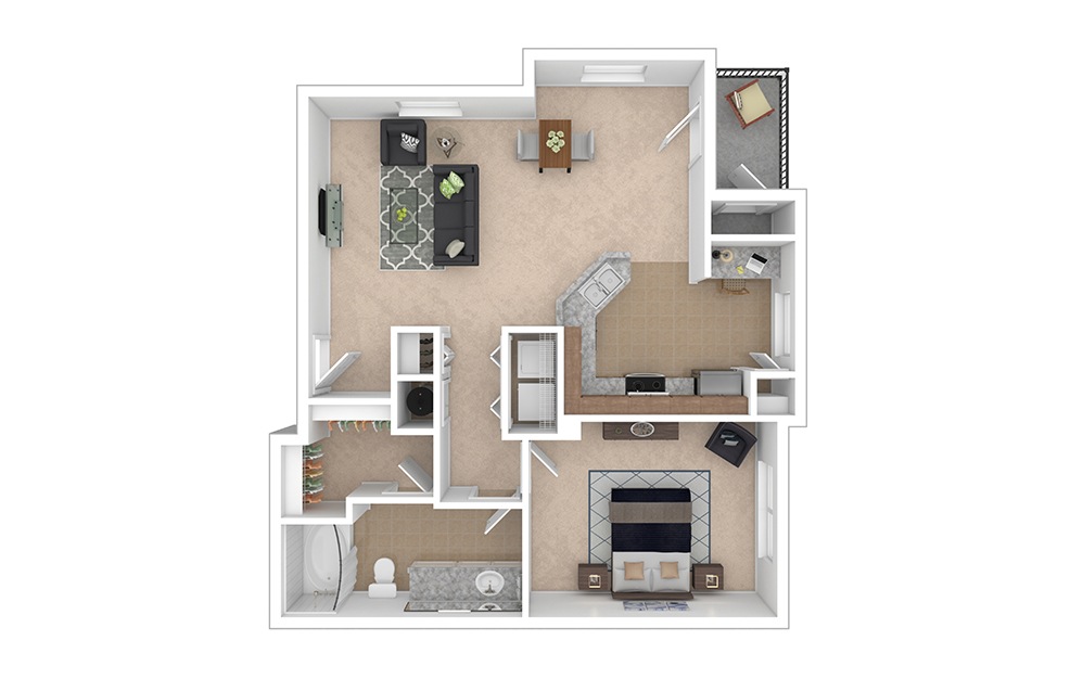 Monticello 1 bedroom 1 bath 797 square feet