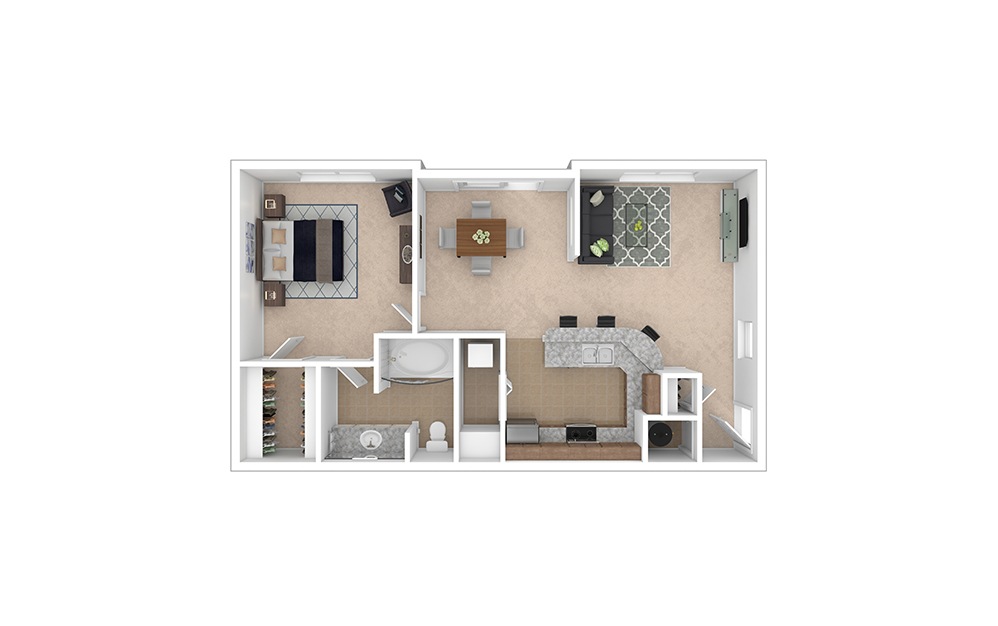Ridglea 1 bedroom 1 bath 761 square feet
