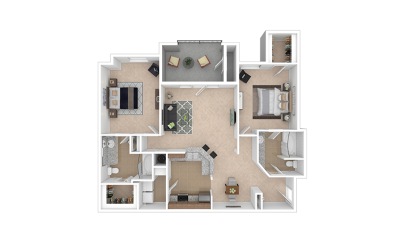 Rivercrest 2 bedroom 2 bath 1146 - 1175 square feet