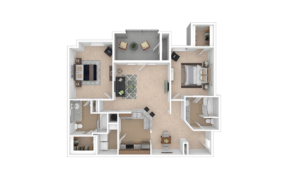 Rivercrest 2 bedroom 2 bath 1146 - 1175 square feet