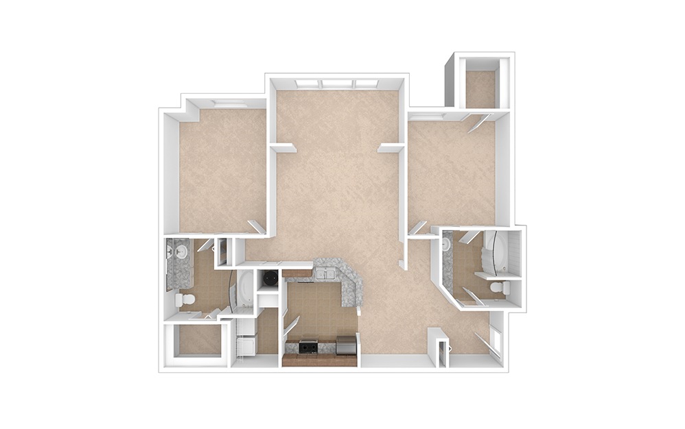 Rivercrest with Sunroom 2 bedroom 2 bath 1255 - 1279 square feet (1)