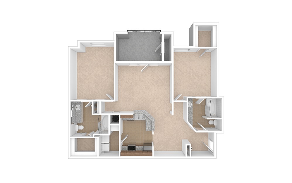 Rivercrest 2 bedroom 2 bath 1146 - 1175 square feet (1)