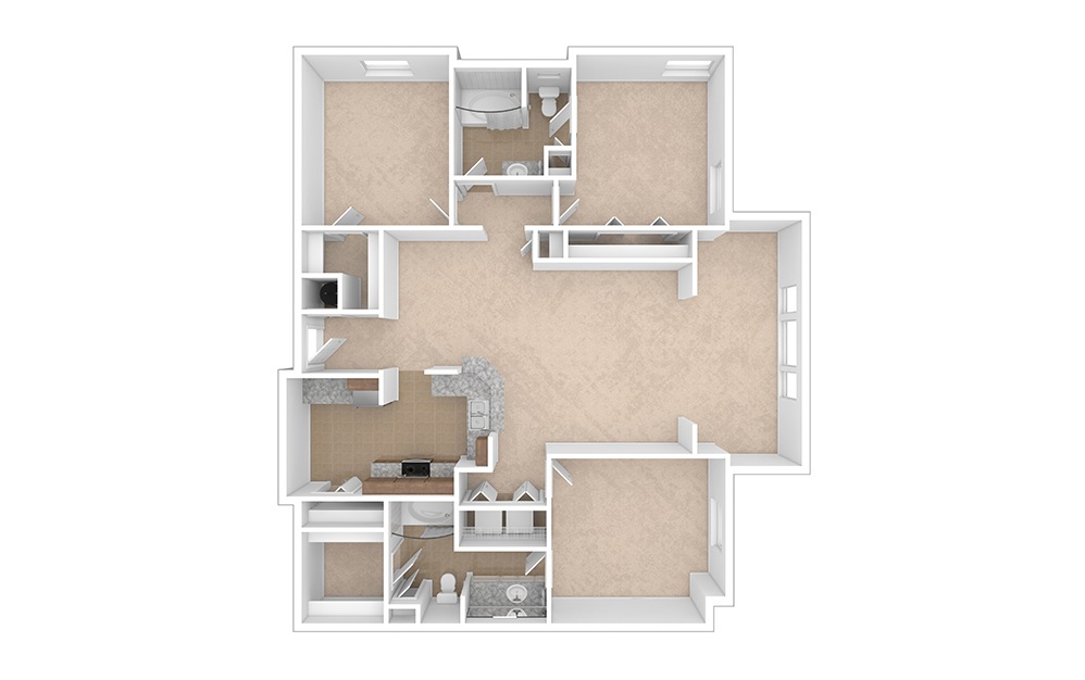 Westover with Sunroom 3 bedroom 2 bath 1558 square feet (1)