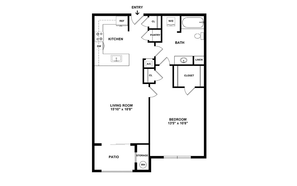 Allen - Renovated  1 bedroom 1 bath 625 square feet (2)