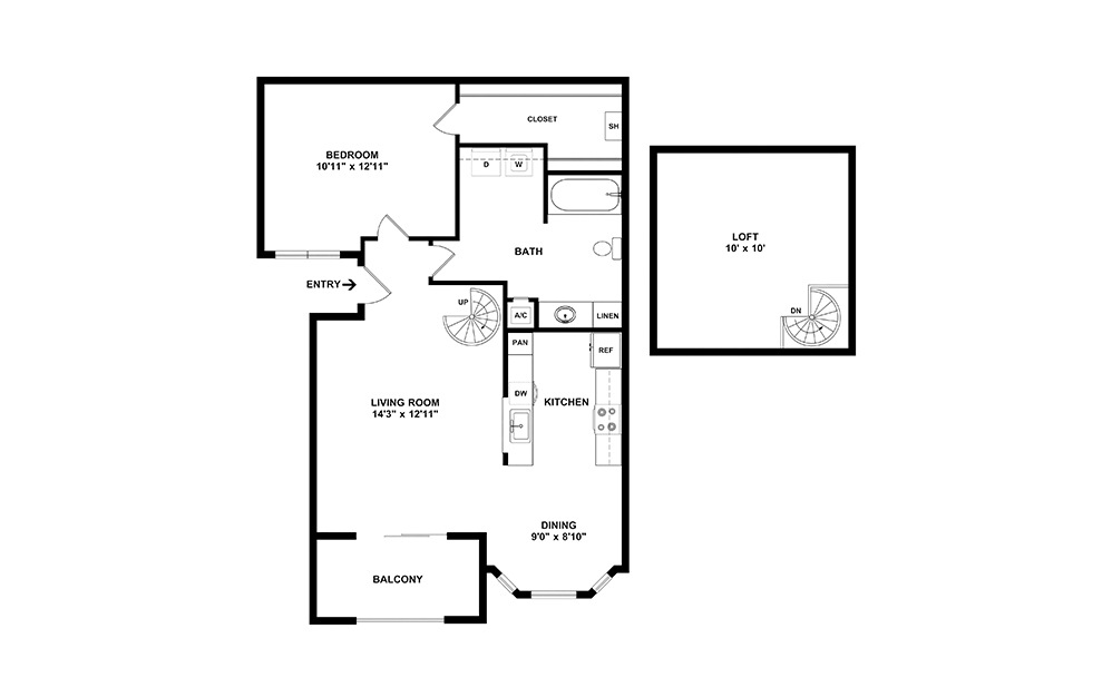 Mitchell - Renovated  1 bedroom 1 bath 862 square feet (2)