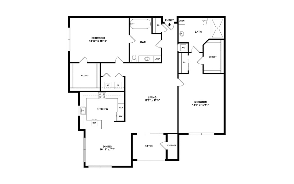 Wortham - Renovated  2 bedroom 2 bath 1168 square feet (2)
