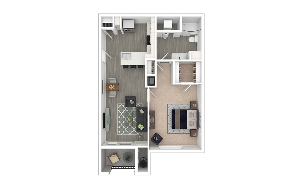 Hermann - Renovated  1 bedroom 1 bath 658 square feet