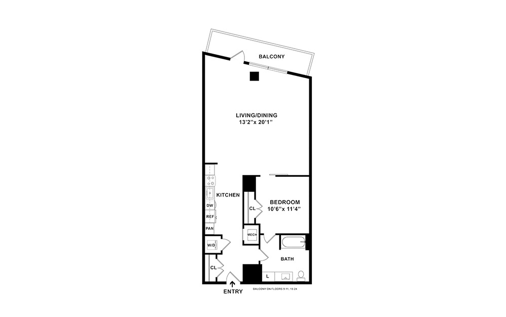 A33- East Floor Plan | Cortland Rosslyn